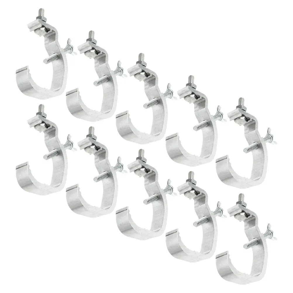

10pcs Lamp Hook Stage Lights Clamps Aluminum Tube Dj Silver Single Double Buckle High Loadbearing Capacity Easy Installation