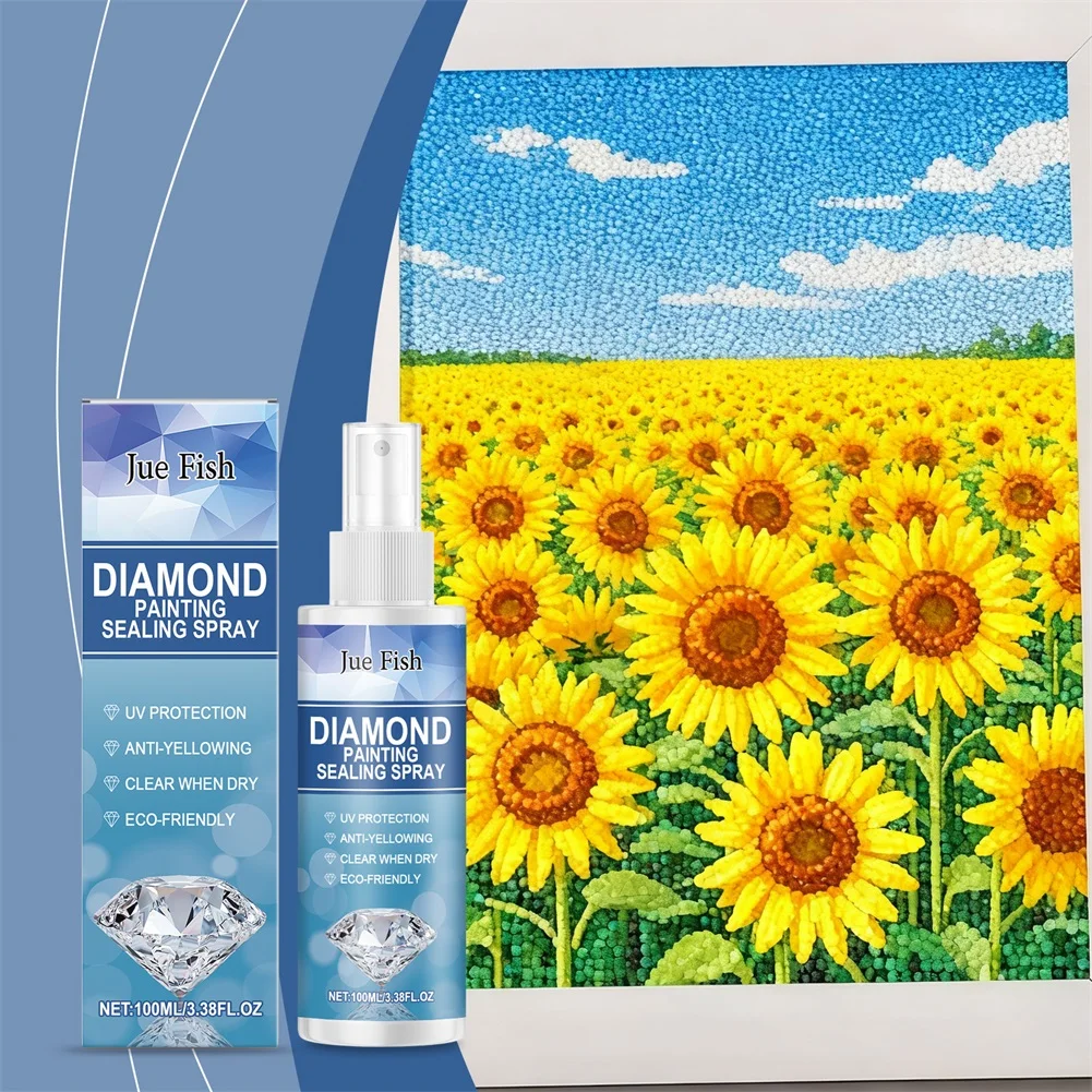 

Diamond-Painting-Sealer Spray For 5d Art Clear Spray Sealant For Diamond-Puzzles Glossys Shine Living Room Walls Art Decoration
