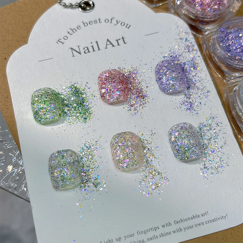 1Box Summer Ultra Thin And Shiny Nail Glitter Sequins DIY Design Nail Art Charms Fragments Sweet Girl Nail Accessories Manicure