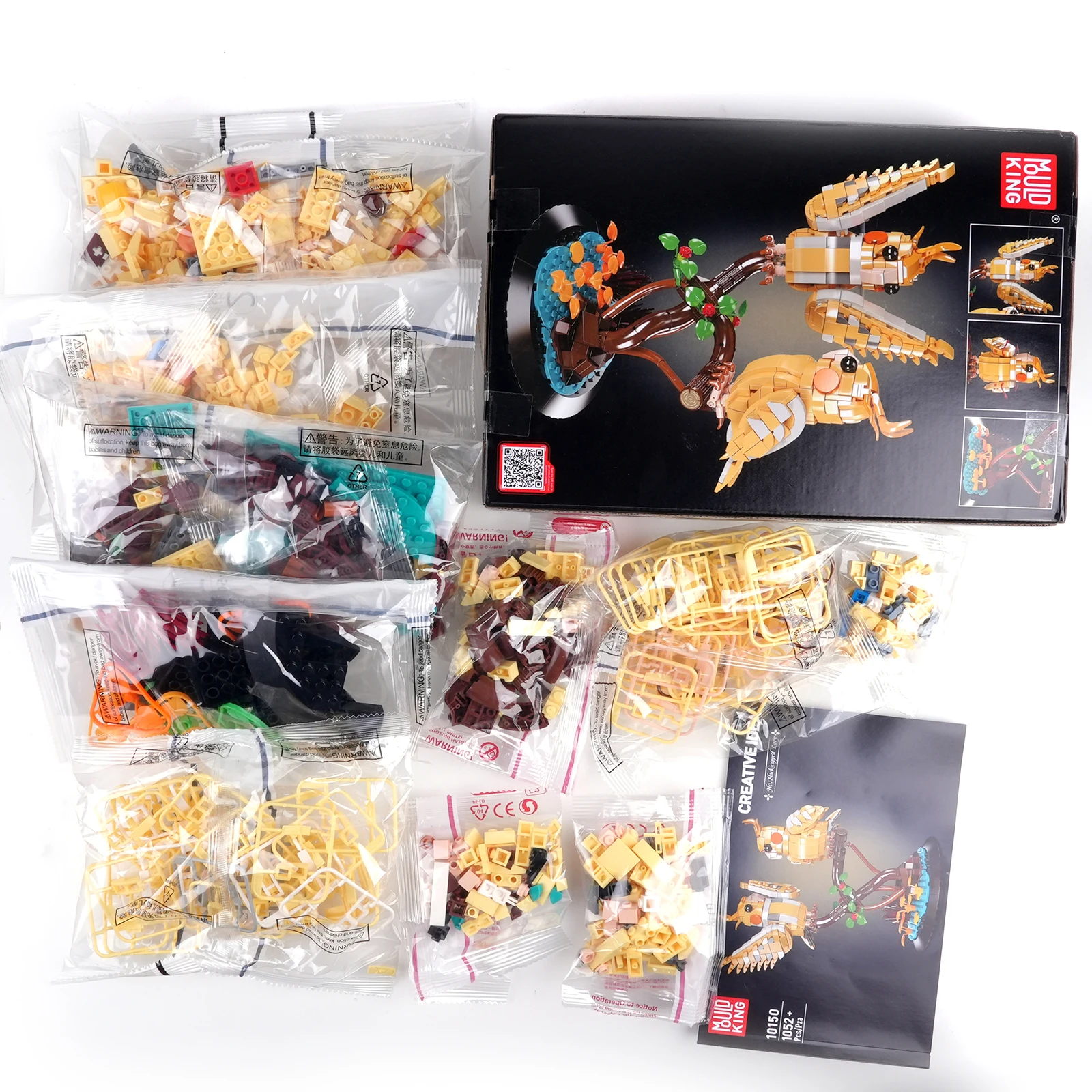 Molde rei pavão pendurado imagem blocos de construção conjunto papagaio robin montagem tijolos brinquedo animal criativo ornamentos decorativos