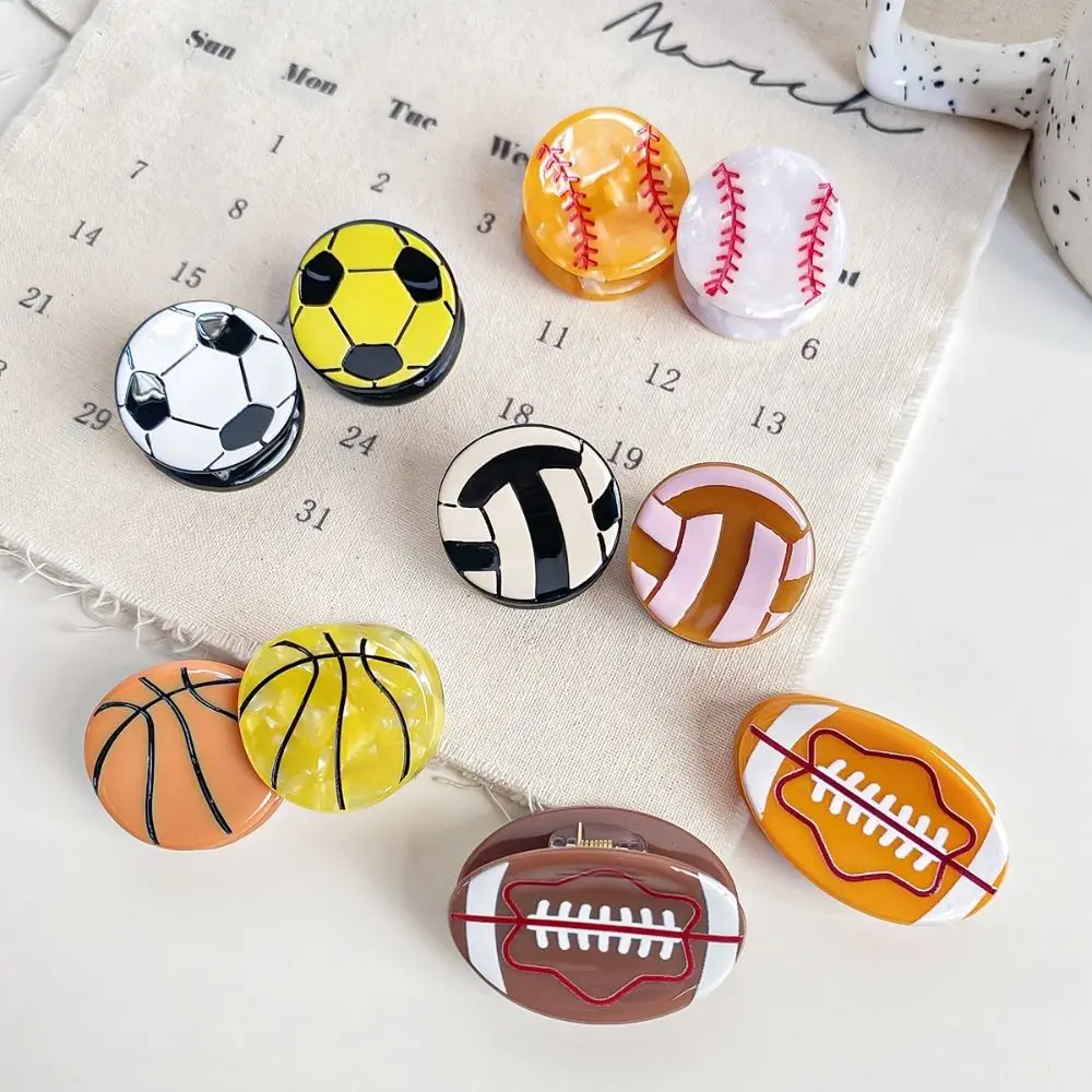 Acetic Acid Hairpin Basketball Football Hair Clip Rugby Small Grab Clip Softball Hair Clip Geometry Hair Accessories