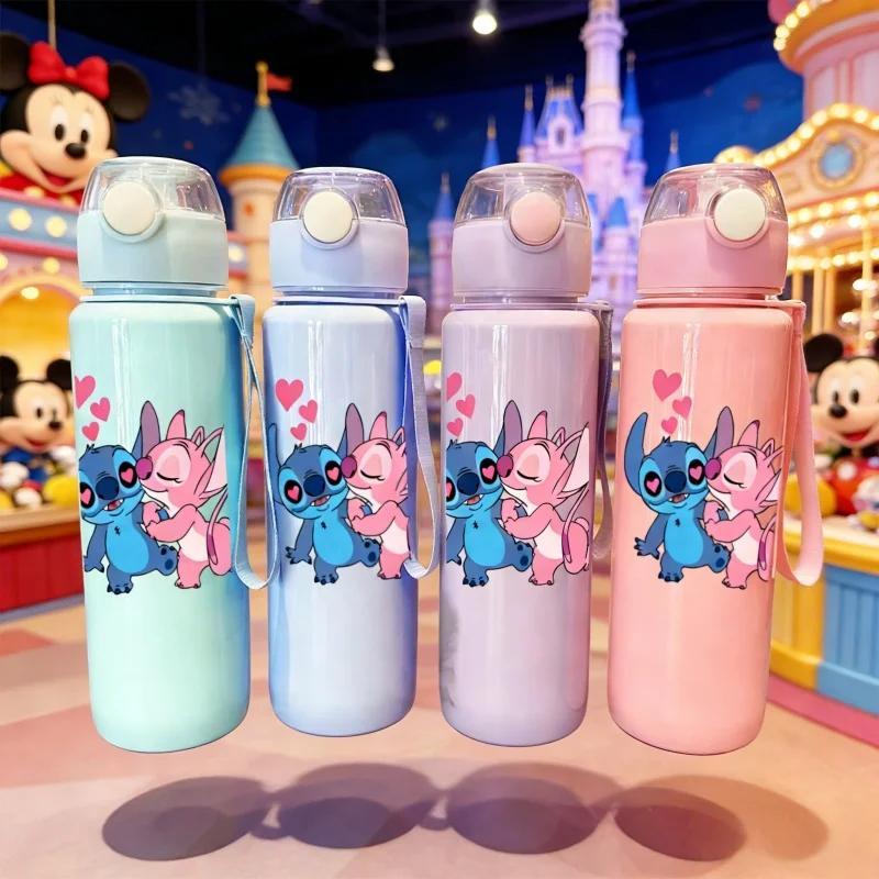 

3D Printed Disney Stitch Straw Cups Anime Cartoon Stich Plastic Water Cup Children Portable Waters Bottle for Kids Gifts Cute