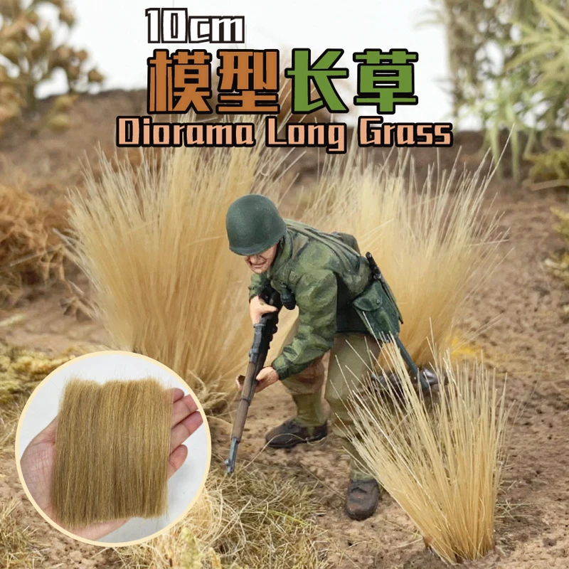 Zestaw modelarski długiej trawy symulacyjnej 10 cm do modeli kolejowych w skali HO, materiały do statycznych scen militarnych, akcesoria do dioramy.