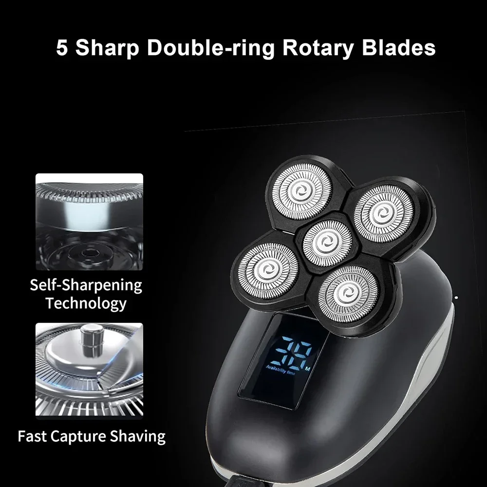 1PCS Replacement Shaver Head Electric Shaver 5D Independently 5 Cutter Floating Head Waterproof Stainless Steel Razor Blade