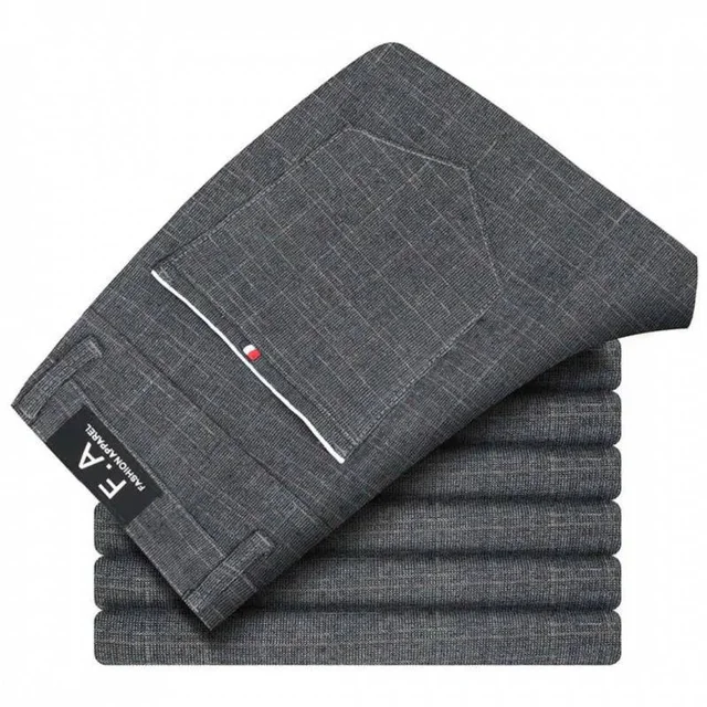 Męskie wygodne, oddychające bawełniane spodnie na co dzień Moda męska Slim fit Proste koreańskie spodnie Rozciągliwe czarne szare niebieskie męskie spodnie