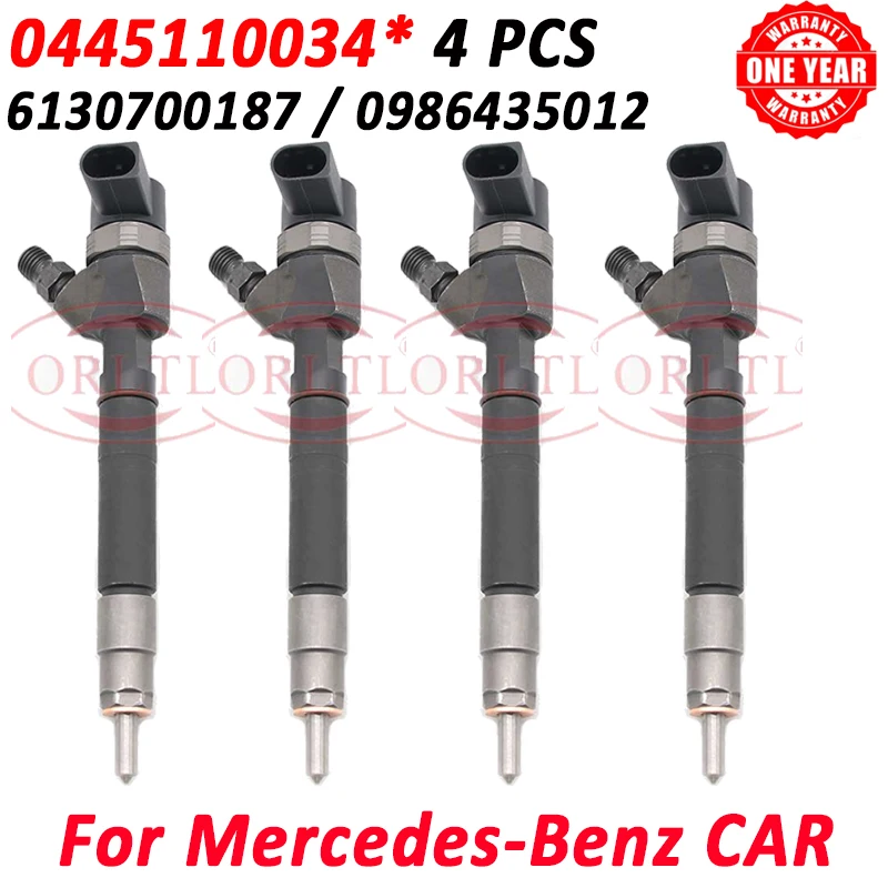 Common Rail Injector 0445110034 Diesel Fuel Nozzle 0 445 110 034 OEM 0986435012 6130700187 For Mercedes Benz A6130700187