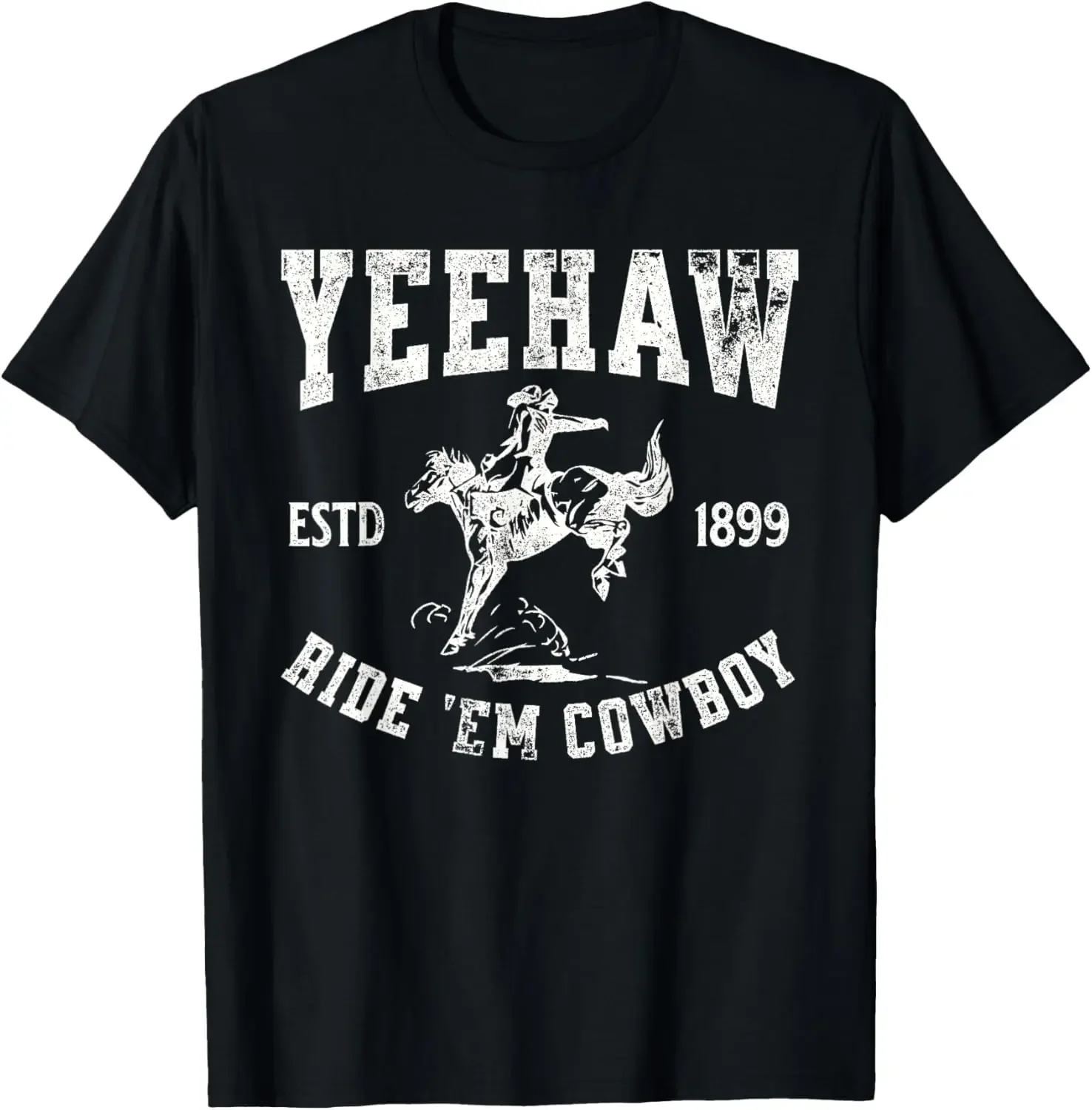 Yeehaw Ride 'Em Cowboy Vintage Western Rodeo Horse Riding T-Shirt