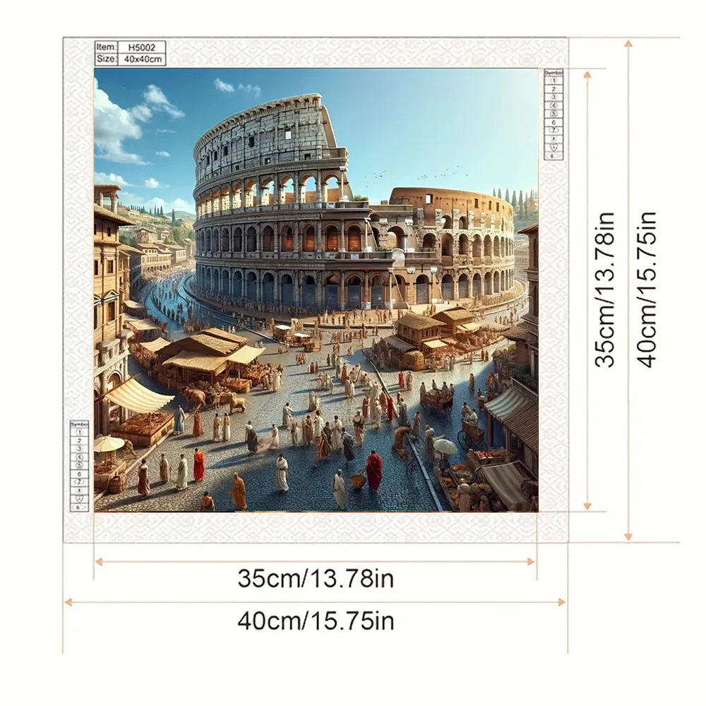 Roman Colosseum Pattern Diamond Painting Set, DIY Adult Full Diamond Home Decoration Painting Set, Adult Frameless Crafts