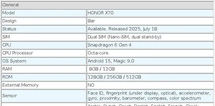 Original HONOR X70 5G Mobile Phone 6.79 Inches AMOLED Display Snapdragon 6 Gen 4 Battery 8300mAh Google Play Smartphone