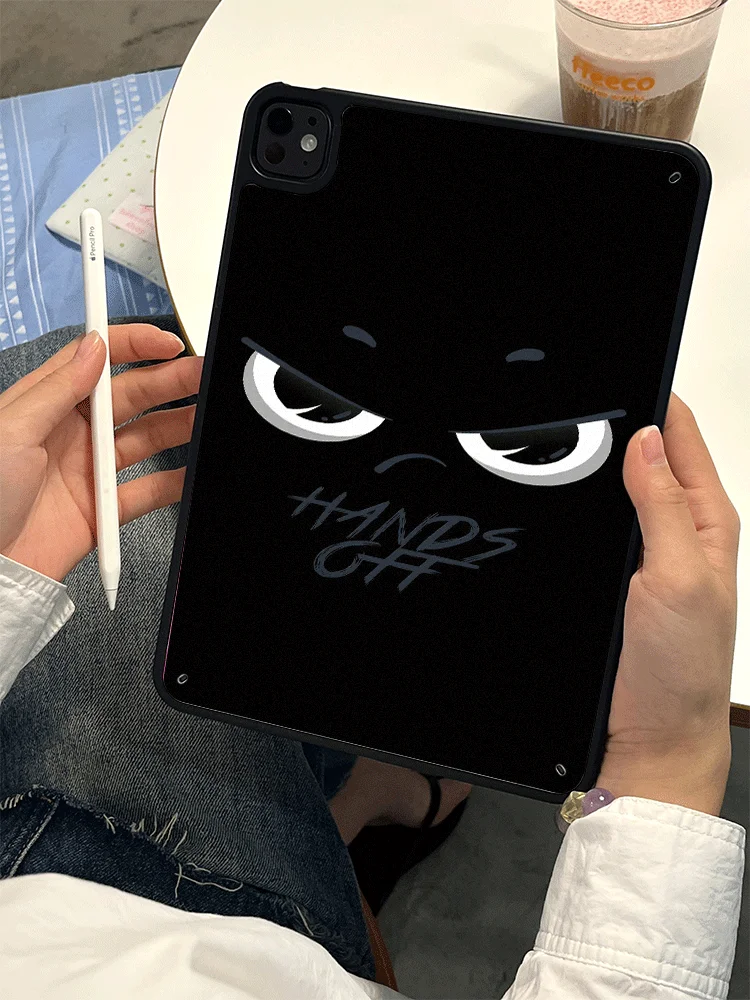 Cool Unique Grumpy Cartoon Eyes Black Tablet Case For iPad Air 6/7/8 Pro 11