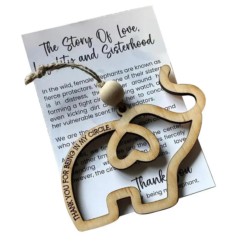 Wooden Elephant Cutout Ornament Elephant Sisterhood Ornament A Bond Built With Love & Loyalty Best Friends And Sisterhood