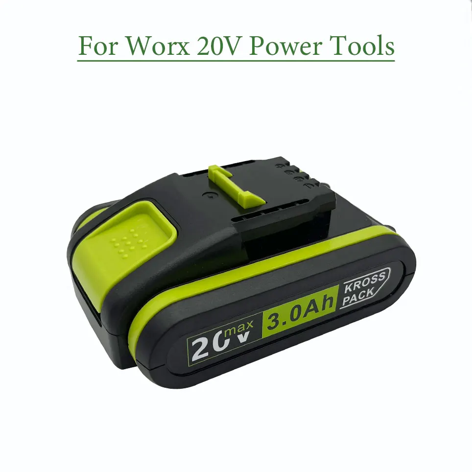 Worx New Power Tools Rechargeable Replacement Battery 20V 3000mAh Lithium for Worx WA3551 WA3553 WX390 WX176 WX178 WX386 WX678