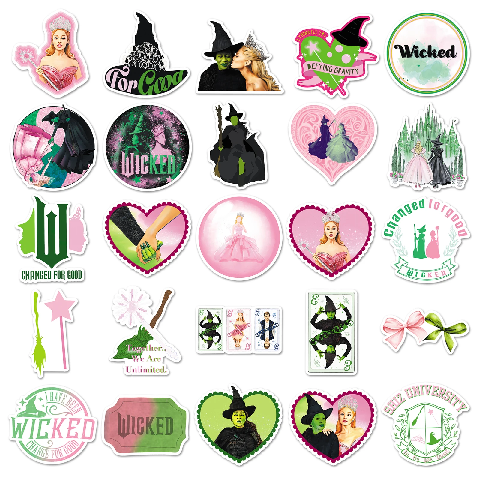 50 قطعة من سلسلة Bad Witch الكرتونية اللطيفة المقاومة للماء للتزلج على الجليد ملصق منزلي عتيق