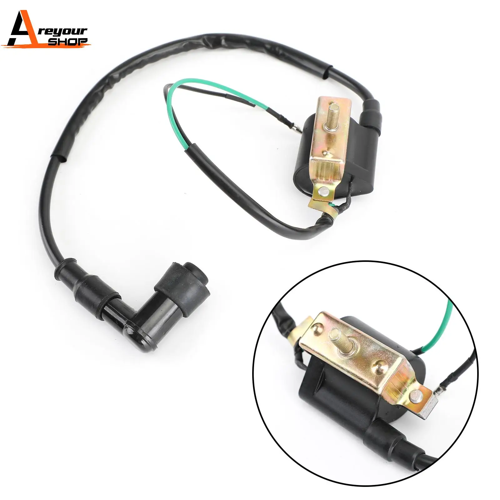 

Areyourshop for 50cc 70cc 90cc 110cc 125cc ATV Quad PIT Dirt Bike Sunl Go kart Ignition Coil Replacement Motorcycle