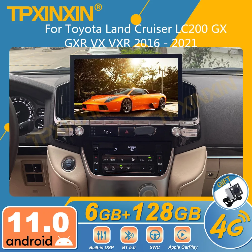 

For Toyota Land Cruiser LC200 GX GXR VX VXR 2016 - 2021 Android Car Radio 2Din Stereo Receiver Autoradio Multimedia Player GPS