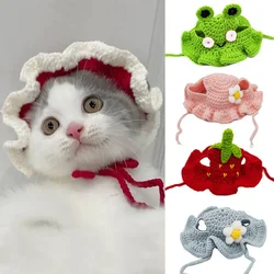 Autumn Winter Cat Hat Elastic Cute Refined Pet Hat Puppy Kittens Knitted Hat Party Photo Shoot Props Decoration Cat Accessories