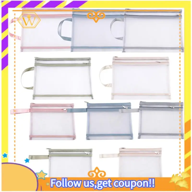 Latest-10 Pack Colored Double-Layer Mesh Zipper Pouch Bags, Building Block Sets Toy Storage & Organization 5Pcs A4+5Pcs A5 Easy