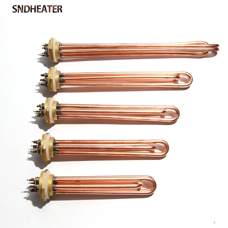 SNDHEATER Immersion Water Heater Element DN32 DN40 42/47mm Tubular Heating Tube for Water Tank 220V 380V 3KW 4.5KW 6KW 9KW 12KW