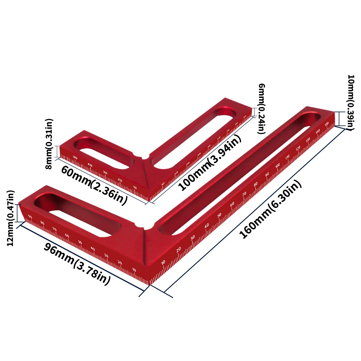 Woodworking Right Angle Ruler Aluminum Carpenter Square Measuring Height Ruler 90° Right Angle Calibrator for Wood Work Projects