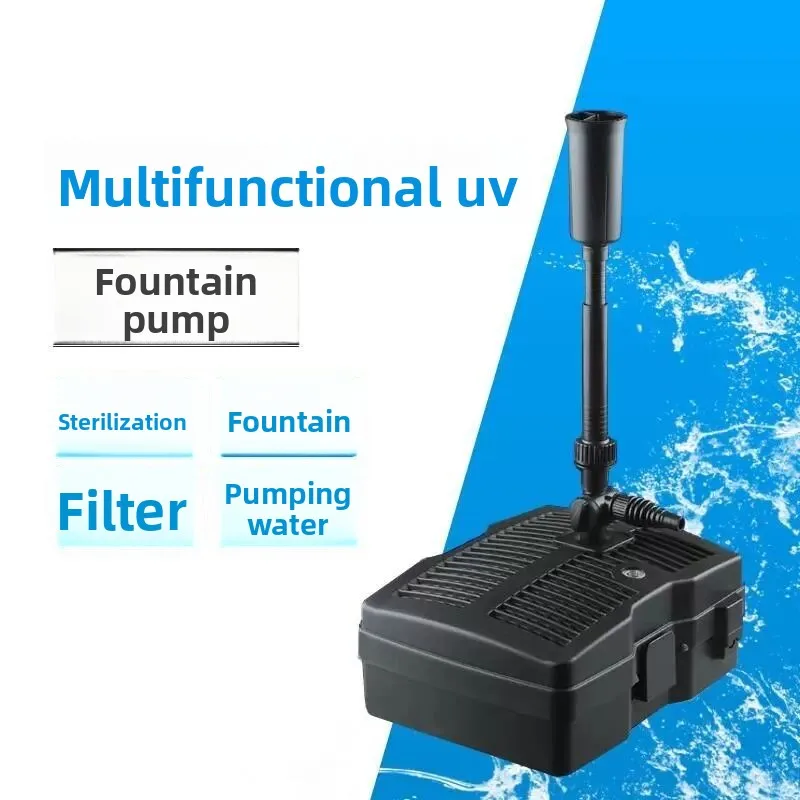 Pond Filter Pump 3‑in‑1 Fishpond Fountain Pump With UV Lamp Filter Aeration Circulation System For Garden Pond Landscape