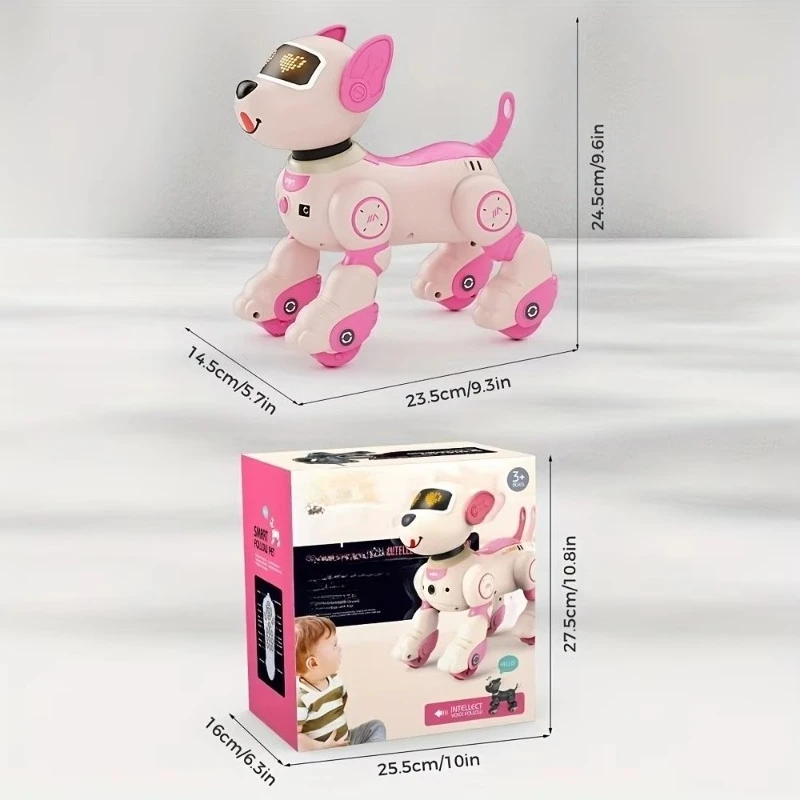 Programmable robot dog toy with voice control for children, 2.4GHz remote control dog toy robot