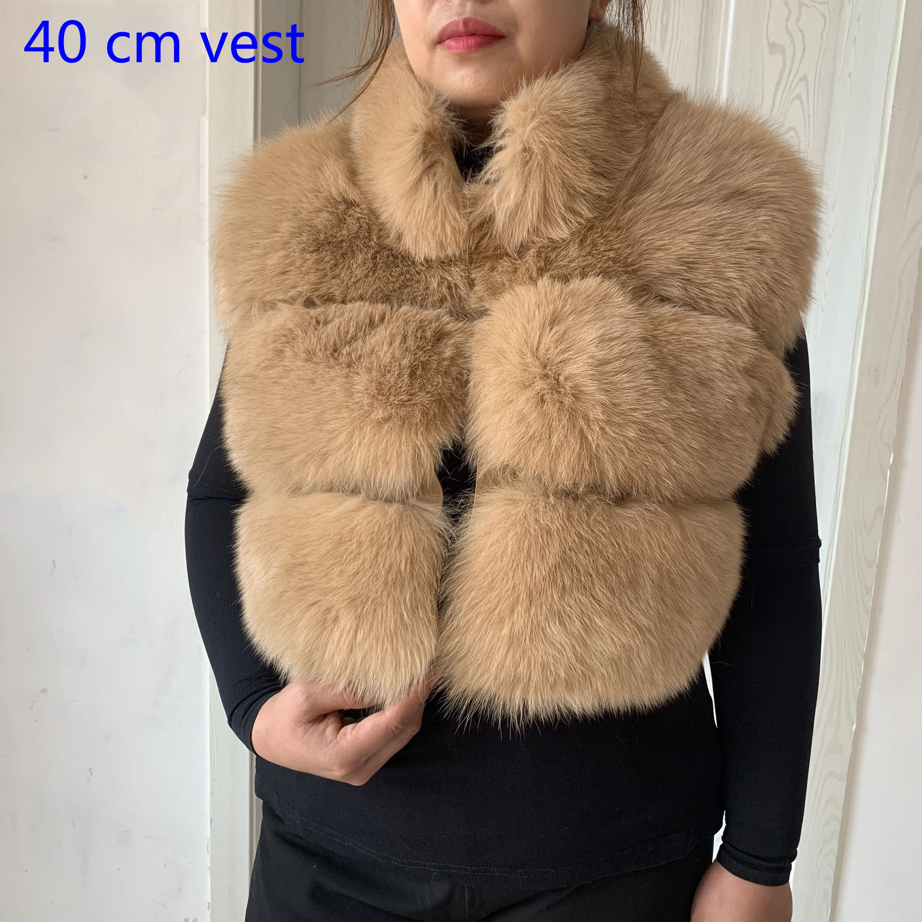 Real Fox Fur Jacket for Women, Standing Collar Vest, Warm Fashion, Natural Fur, Quality, 100% Fox Fur, Autumn and Winter, New