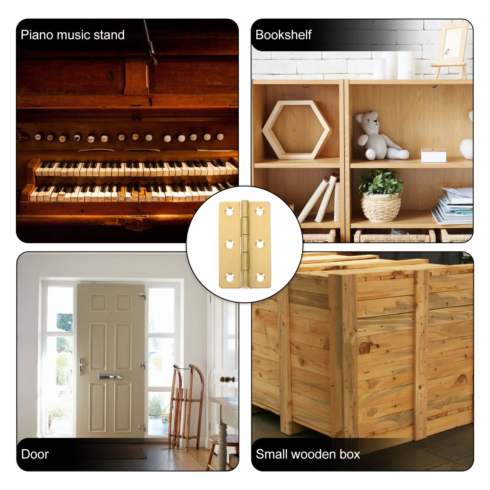 

4pcs Copper 2 Inch Heavy Duty Butt For Wood Box Cabinet Door Jewelry Craft Wood Box Hinges Chest Folding Hinges