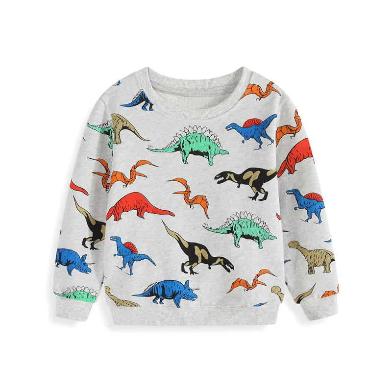   Jumping Meters 2-7T Dinosaurs Autumn Winter Boys Girls Clothing Sets Animals Embroidery Kids Clothes Baby Suits 2 Pcs Sets