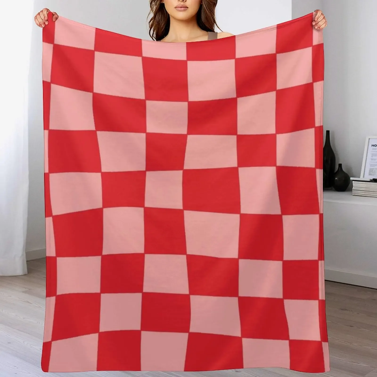 

Hand Drawn Checkerboard Pattern (red/pink) Throw Blanket Beach Loose blankets ands For Decorative Sofa Blankets