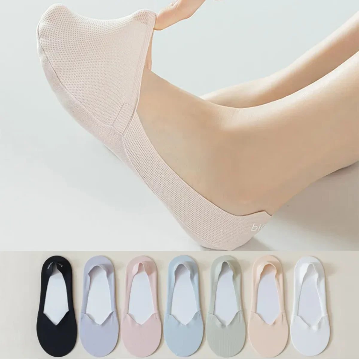 

Silicone Non-slip Low Cut Boat Socks Women Summer Thin Breathable Women Sock Slippers Casual Solid Color Invisible No Show Socks