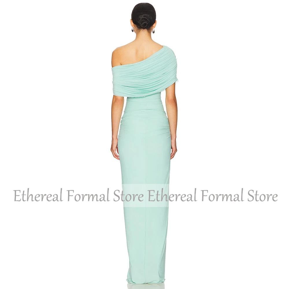 Elegantes One-Shoulder-Abendkleid, ärmellos, bodenlang, mit Falten, formelles Partykleid, ärmelloses Ballkleid, Meerjungfrau, Saudi-Kleid
