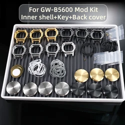 GW-B5600 Mod Kit for Casio GWB5600 Metal Bezel Rear/Bottom Cover Screw Waterproof Ring I/O Ring men Stainless Steel Inner Shell