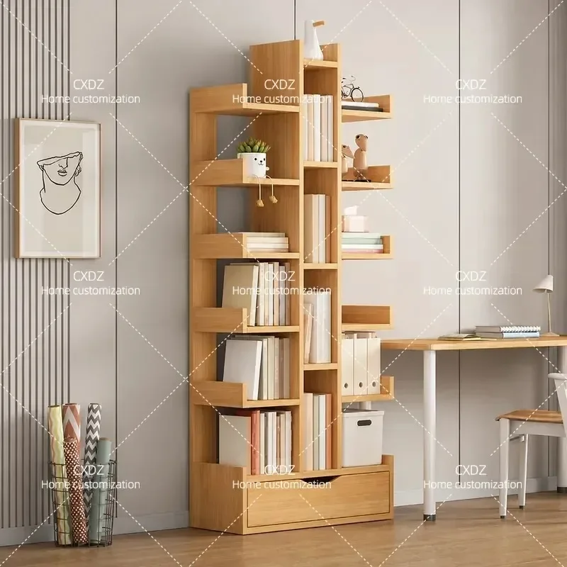 Floor to Ceiling Bookshelf Corner Wall Mounted Storage Unit Simple Living Room Student Home Organizer Locker Integrated Shelf
