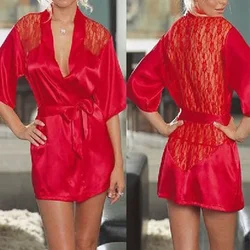 Kimono Robe Bathrobe Women Bridesmaid Robes Autumn Sexy Solid Satin Nightgown Robes Female Home Dressing Gowns Pajamas Plus Size