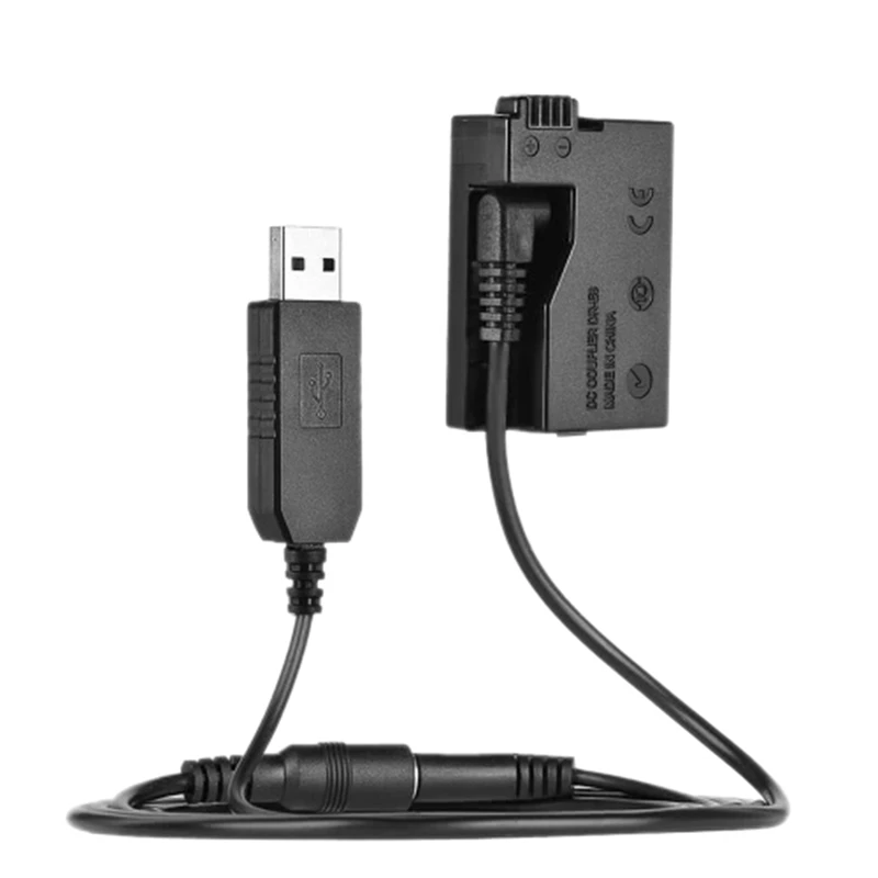 Batería simulada de DR-E8 con cargador de corriente continua, Cable adaptador USB de repuesto para LP-E8, Canon EOS 550D 600D 650D 700D, cámaras DSLR