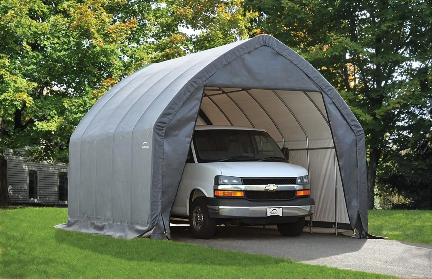 Shelterlogic Garage-In-A-Box Portable Outdoor Garage For Suv And Full-Size Trucks, All-Season Car Canopy Carport With Alpine