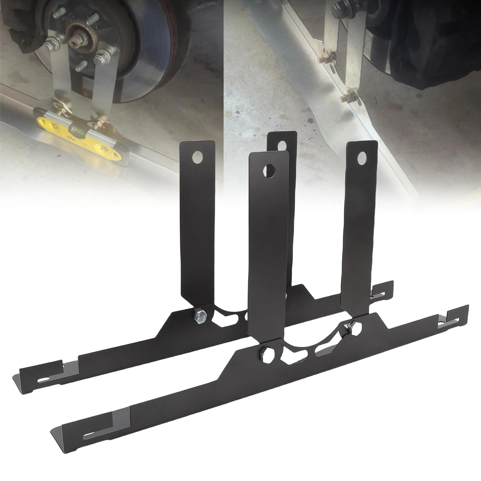 

Car Wheel Alignment Tool with 2 Measuring Tapes and Extension Bracket Alloy Steel Toe Angle Measurement Tool Plate