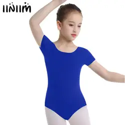 Kids Girls Stretchy Gym Ballet Jersey Dance Costume Ballerina Bodysuit Jumpsuit Gymnastics Leotard Dancewear Ballet Tutu Costume