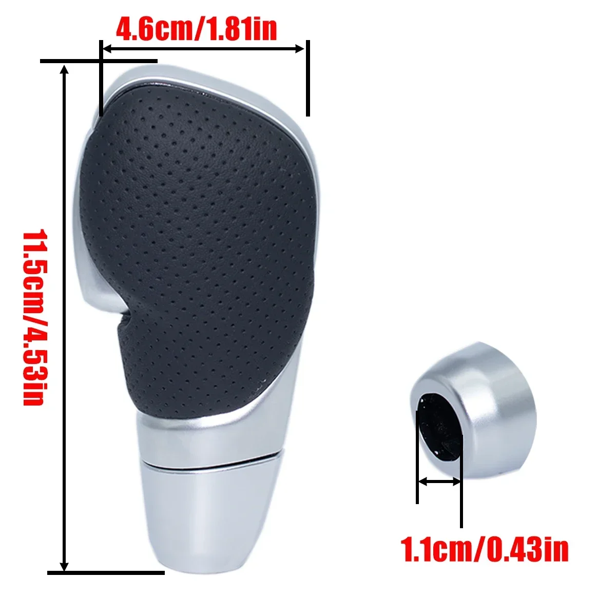 Automatic Transmission Interior Styling Gear Shift Knob Silver Black PU Leather For Renault Talisman Samsung SM6 15-2024 Megane view 5