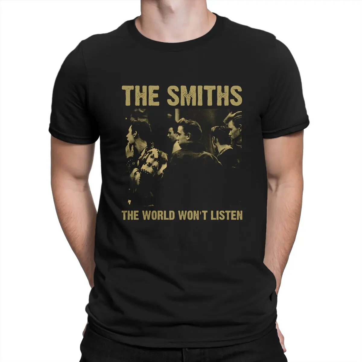 The World Won\'t Listen T Shirts Men\'s  Pure Cotton Vintage T-Shirt Crewneck The Smiths Tees Short Sleeve Clothing Gift Idea