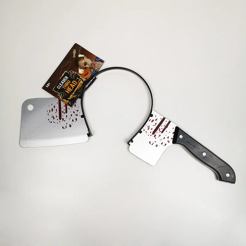 Halloween hair hoop plastic simulation piercing kitchen knife head buckle cosplay props needle head hoop