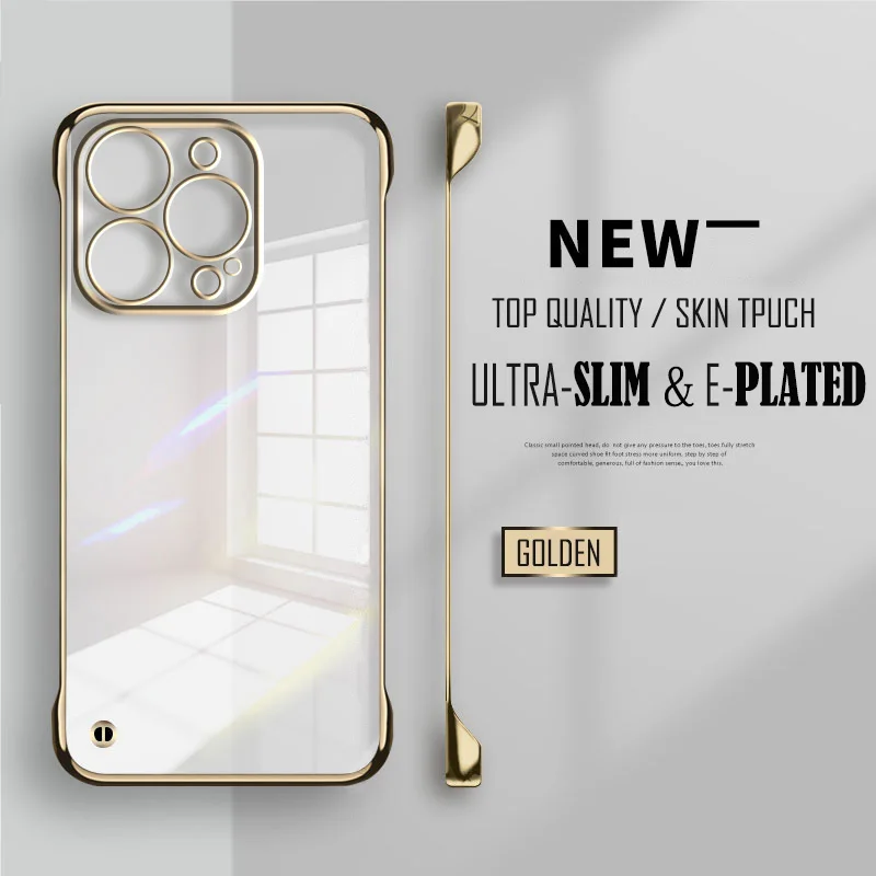 Luxuriöse weiche Platte, transparent, rahmenlos, dünn, für iPhone 17, Air 16, 15, 14, 13, 12, 11 Pro Max 16e Plus, Mini-Schutzhülle
