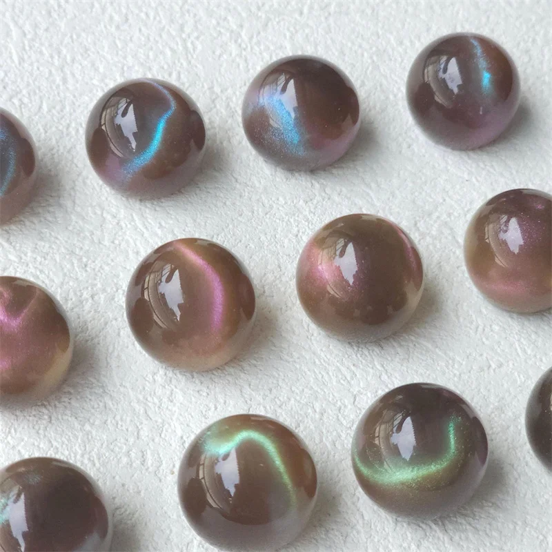 2026 Newest 50pcs/lot 20mm color Imitation cat's eye effect geometry rounds shape resin cabochon diy jewelry garment accessory