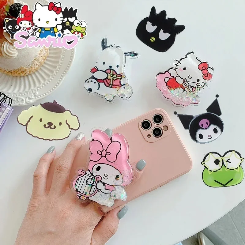 Sanrio Cartoon Hello Kitty Mobile Phone Holder My Melody Kuromi  Retractable Folding Mobile Phone Holder TV Viewing Support Tool