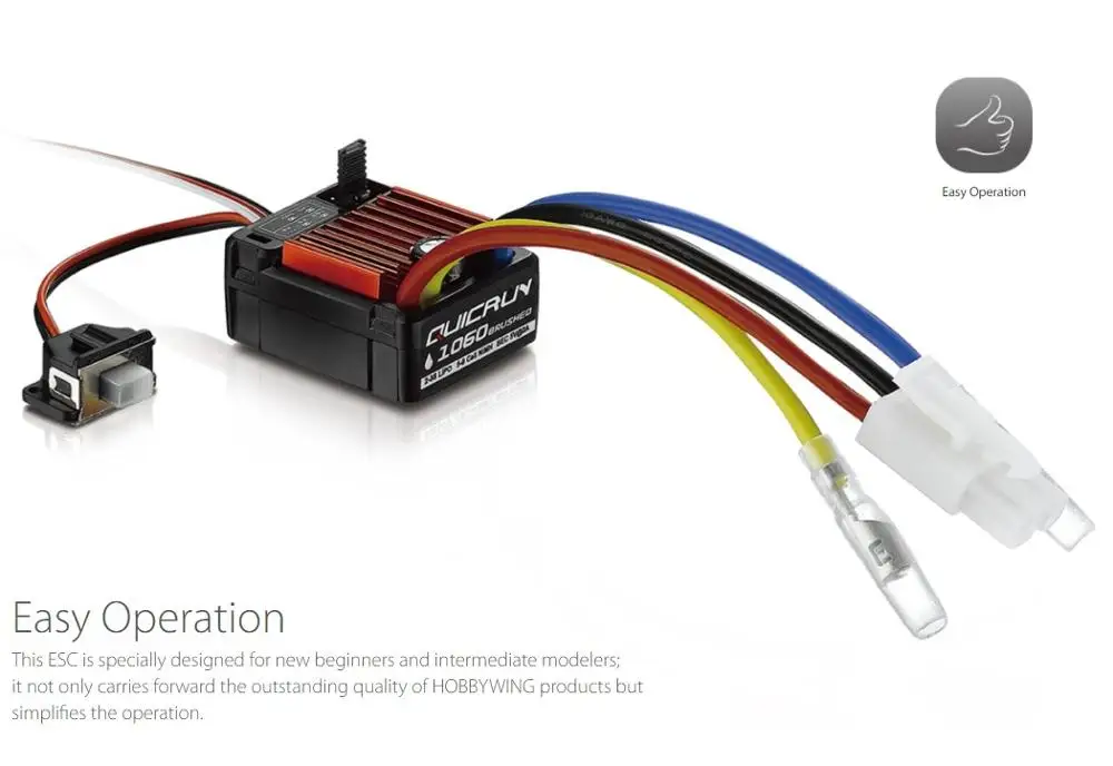 Original HobbyWing QuicRun 1060 60A Bürsten-Geschwindigkeitsregler ESC für 1:10 RC-Auto, wasserdicht – Detail 7