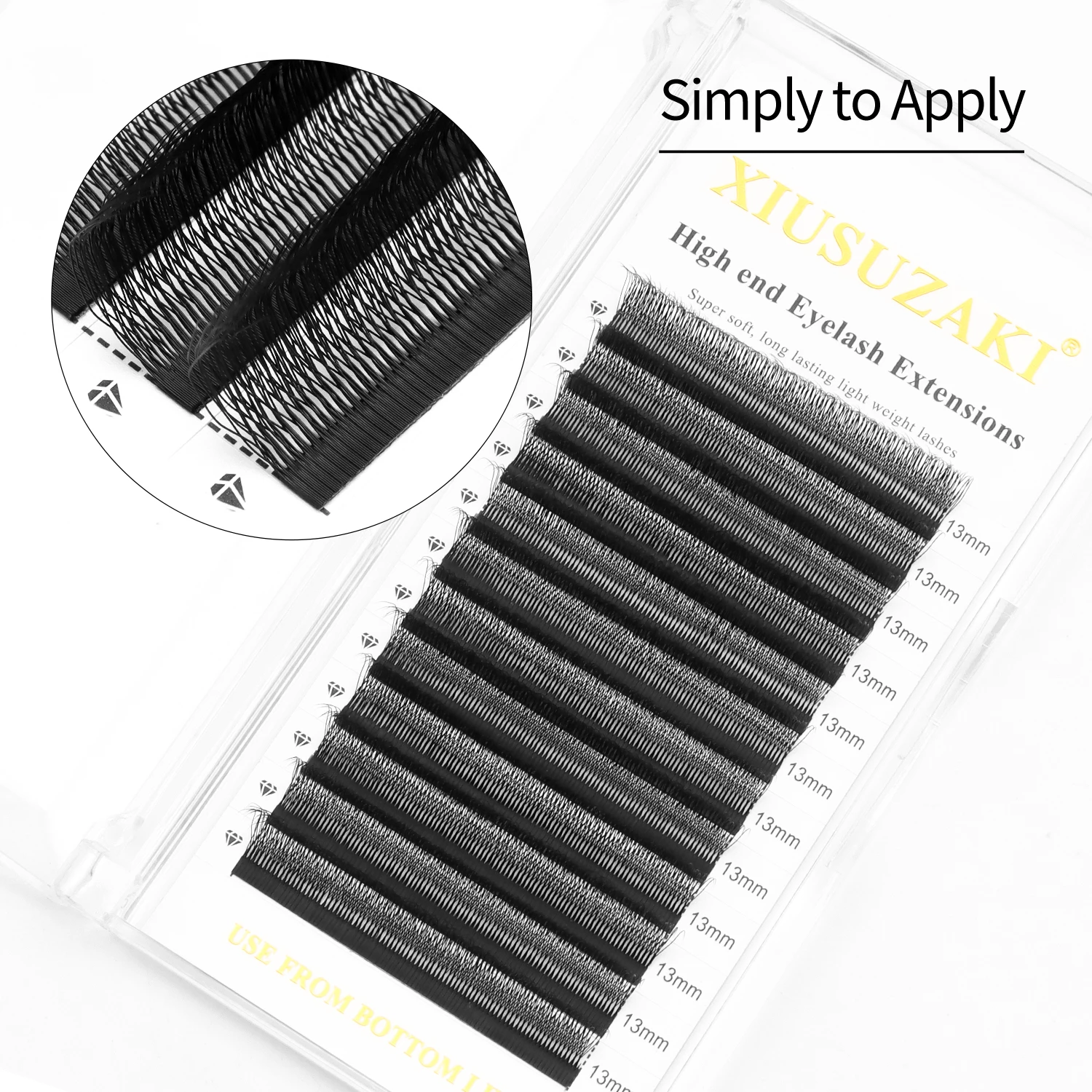 Xiusuzaki u/w 4d extensões de chicote macio em forma de u 4dw extensão de cílios pré-fabricados fãs volume individual fornecedores de cílios postiços
