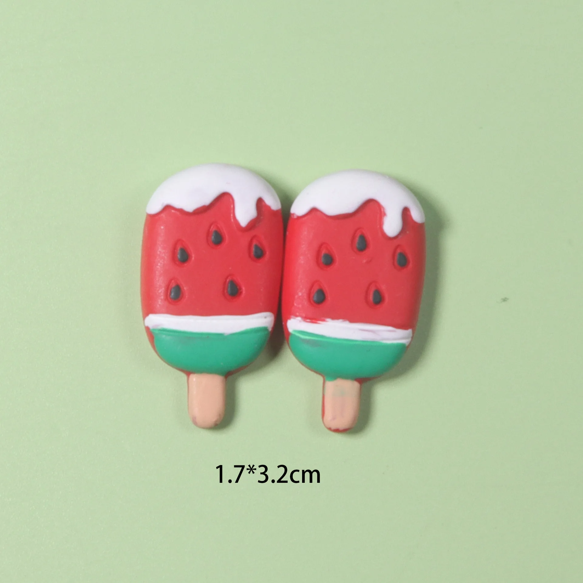 100pcs 32x17mm Cartoon Fruit Popsicle Resin Charm Ice Cream Cabochon Flatback for Diy Scrapbook Crafts Jewelry Making Findings