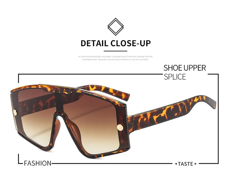 Modische, übergroße, quadratische Sonnenbrille für Damen, UV400, Vintage-Sonnenbrille, luxuriöses großes Design, Schutz im Vintage-Stil – Detail 2