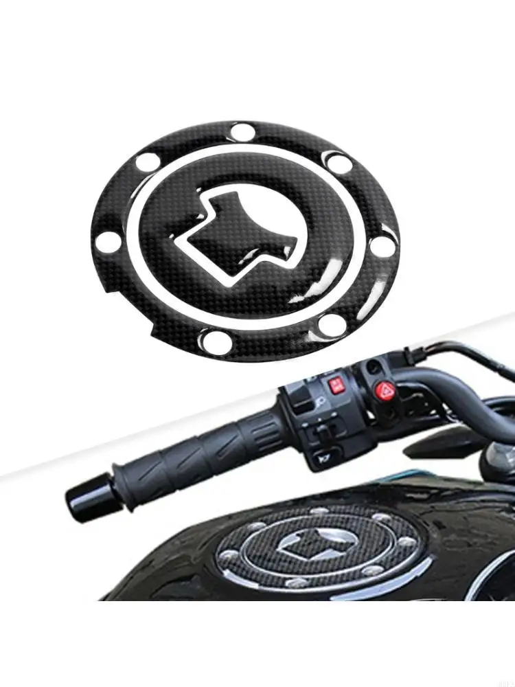 3D Carbon Fiber Motorcycle Gas Cover Sticker Anti Scratch Waterproof Gas Sticker For Multiple Model