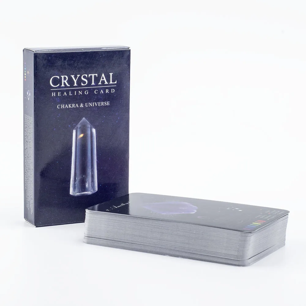 Crystals Healing Cards English Version 60-Card Deck with PDF Guidebook 48 Crystal & 12 Zodiac Cards Board Game for Party